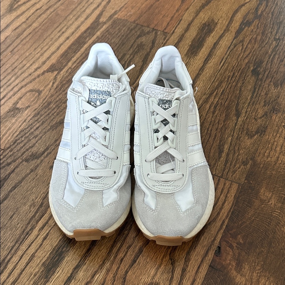 adidas Off-White Retro Runner Sneakers with Gum Soles